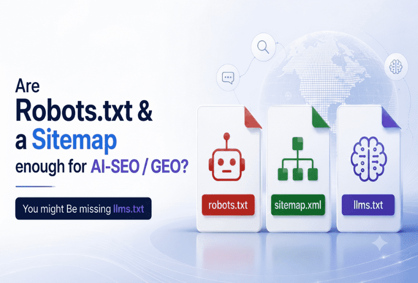 Are Robots.txt & a Sitemap enough for AI-SEO / GEO? You might Be missing llms.txt — featured image