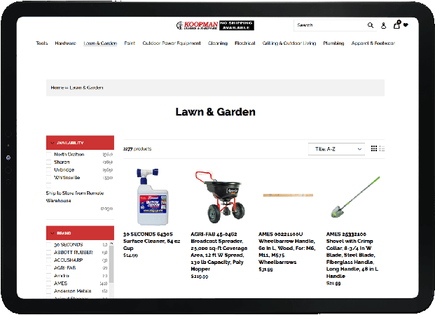 Live inventory, plus the features Shopify lacks.