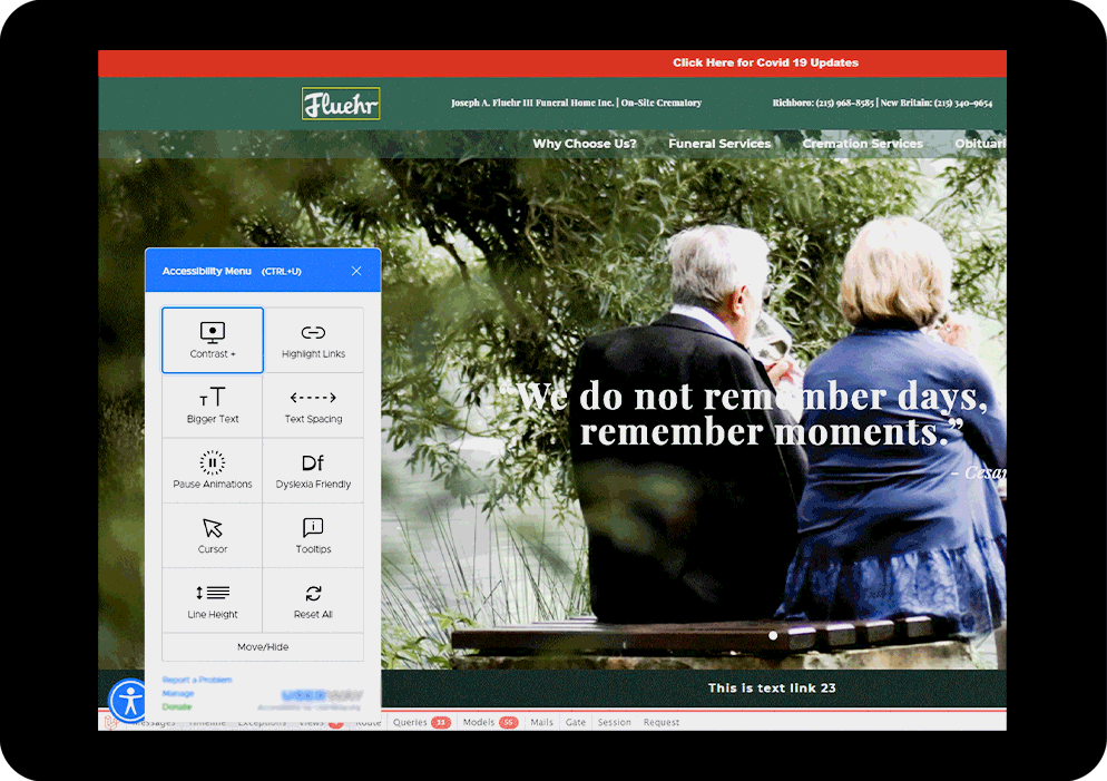 An accessibility menu for every visitor.